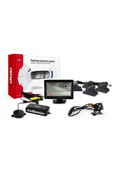 AMIO Kit senzori de parcare TFT01 4.3 " cu cameră HD-315-LED, 4 senzori, negru