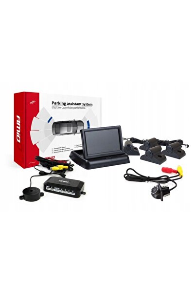 AMIO TFT02 Kit de senzori de parcare de 4.3 " cu cameră HD-305-LED și 4 senzo...