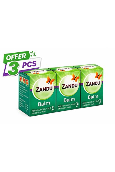 Zandu Herbal Pain Relief Balm for Headache, Cold, Chest Congestion & Body Pai...
