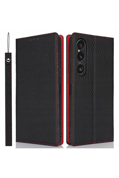 ERBORD Husă flip din piele pentru Sony Xperia 1 VI, cu funcție portofel și su...