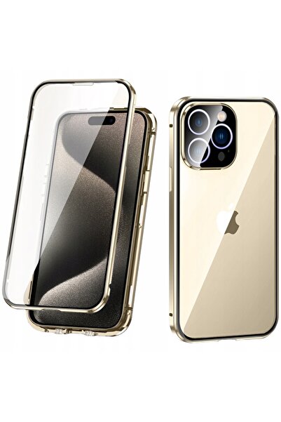 XGSM Husă magnetică cu STICLĂ DUBLĂ pentru iPhone 15 Pro Max, Carcasă, Protecție