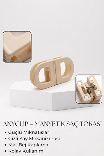 AURRARİ Beige Magnetic 2-Piece Magnetic Buckle