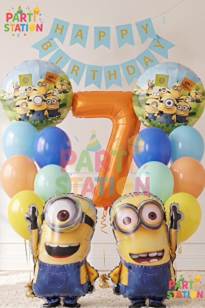 Parti Station Minions Balloon 16 Piece Set 7Th Birthday Set Happy Birthday Ba...