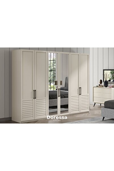 Doressa Living Rent Beige 6 Kapılı Gardırop