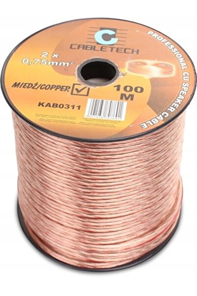 Cabletech Cablu difuzor 2x0,75mm² cupru 100m