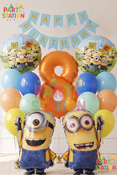 Parti Station Minions Balloon 16 Piece Set 8Th Birthday Set Happy Birthday Ba...