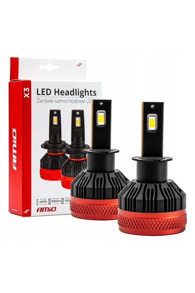 AMIO Becuri LED auto Seria X3 H3 6500K 90W 12V 9900lm