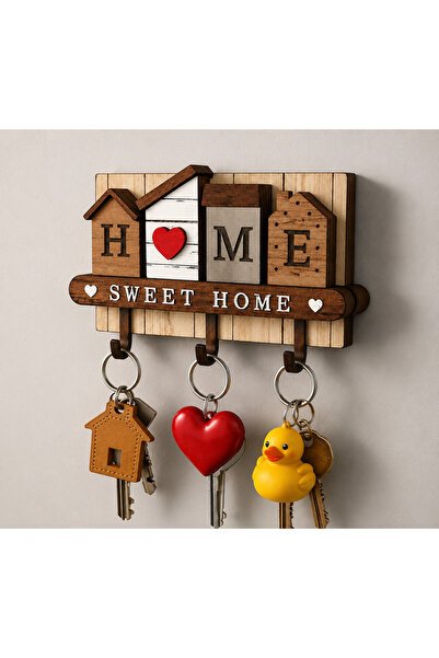 ROKH 🏠   Wooden Keychain Hanger |   Sweet Home Decorative Wall Key Holder 🔑...