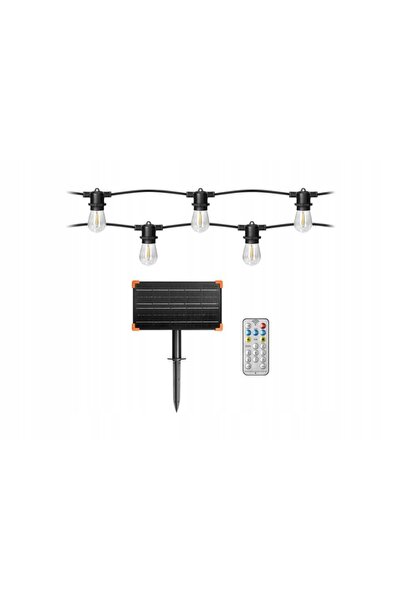 Virone Ghirlandă solară de grădină, lumini solare 20M, 21x becuri LED E27 + t...