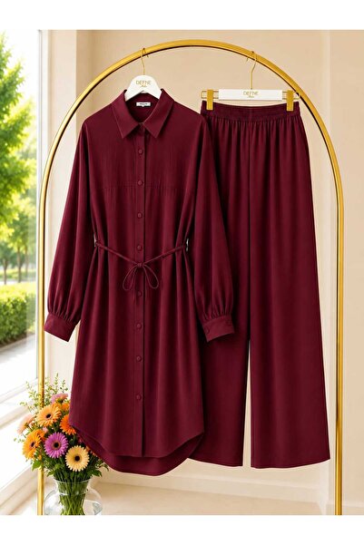 MODA VEDAT Set pantaloni cu tunică lungă pentru femei -0500 (tunică 120 cm, p...