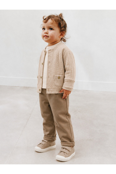 Tifina Kids Baby Boy 3-Piece Set Openwork Cardigan Long Sleeve Tshirt Texture...