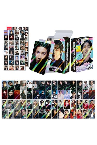 Kpop Dünyasi BTS '' J-Hope '' Çift Yön Baskılı Hologralı / Lomo Card Seti (60...