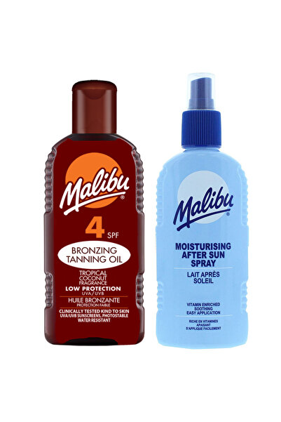 Malibu Ulei de protecție solară SPF4 200ml + Balsam spray după plajă 200ml