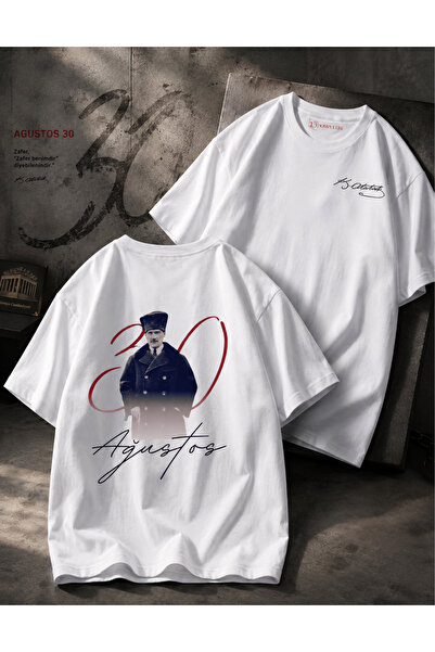 dompulerimoda Atatürk, 30 Ağustos, Zafer Bayramı, Oversize, Unisex, Baskılı T...
