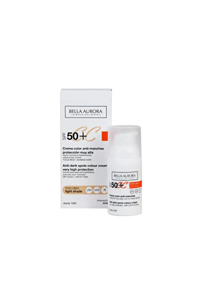 Bella Aurora CC Cremă Anti-Pete SPF50 Nuanță Deschisă 30ml