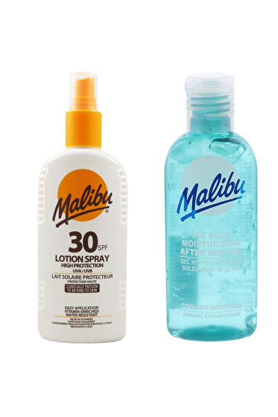 Malibu Spray rezistent la apă cu SPF30 200ml + Gel după plajă 100ml