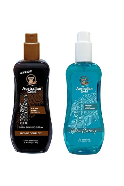 Australian Gold Spray-gel accelerant de bronzare intensă + Gel răcoritor cu aloe