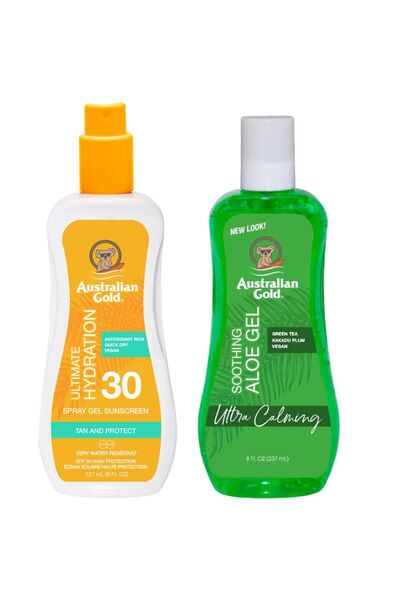 Australian Gold Gel spray după plajă transparent SPF30 + Aloe