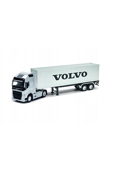 WELLY Model tractor VOLVO FH argintiu - remorcă argintie, vehicul metalic la ...
