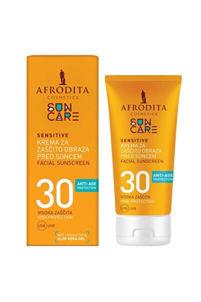 Afrodita Cremă de protecție solară pentru față, pentru piele sensibilă, SPF30