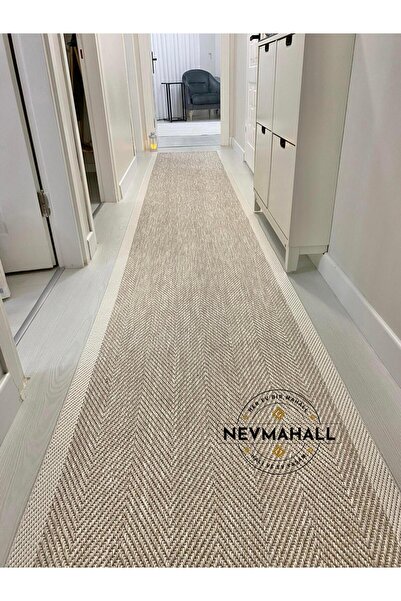 NEV KIDS Kolay Temizlenebilen Balık Sırtı Desenli Sisal Plus Halısı Krem-Bej