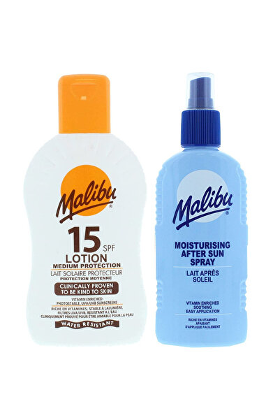 Malibu Balsam rezistent la apă SPF15 200ml + Balsam spray după plajă 200ml