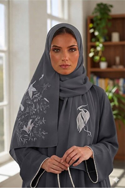 Veil Designer طرحة اوريغامي بوال قماش ياباني بتطريز مختلف علي الطرفين المقاس ...
