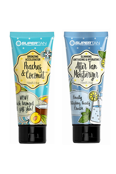 supertan Cremă de piersici și nucă de cocos + Produs pentru după plajă fără c...
