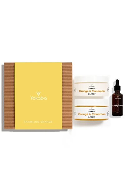 YOKABA Set de corp portocaliu strălucitor - Exfoliant corporal 50g + Unt de c...