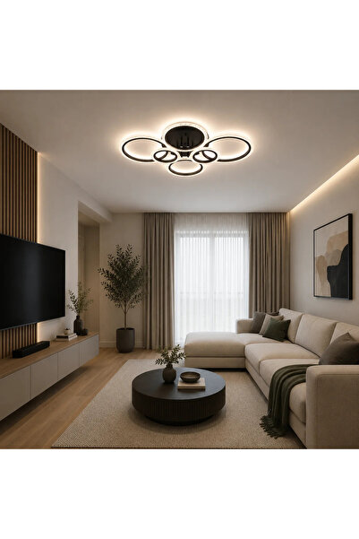 ERSTE LICHTING Lumia LED Chandelier 90W 3CCT 6300lm IP20, Remote Control, Black