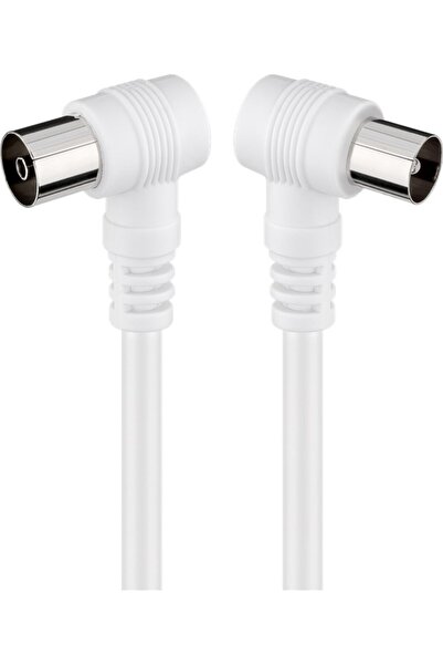 goobay Cablu coaxial cu conectori la 90 de grade, 2.5m, dublu ecranat