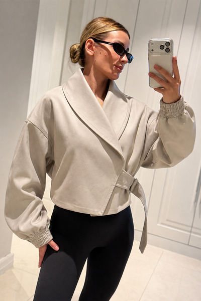 MANMARK Zr Model Belted Design Women's Lined Trench Coat Trench Jacket
