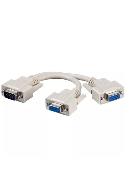 goobay VGA Splitter 15-pin male to 2x VGA female 15-pin cream