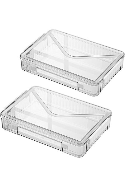 GENERAL A4 Size File Box Portable with Handle Tzowac Transparent File Box Sto...