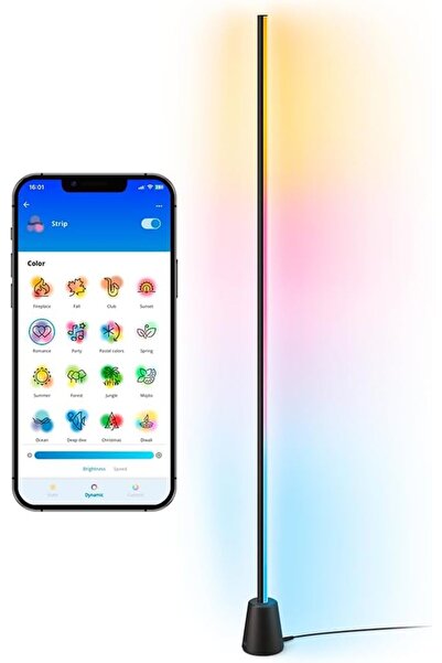 Wiz Gradient Zemin Lambası - Siyah 140 cm RGBIC aynı anda birden fazla renk g...