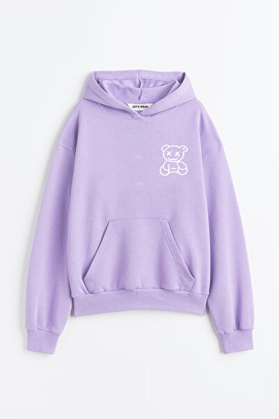 Let's Wear Premium 3-thread compact oversized sweatshirt for kids with bear p...