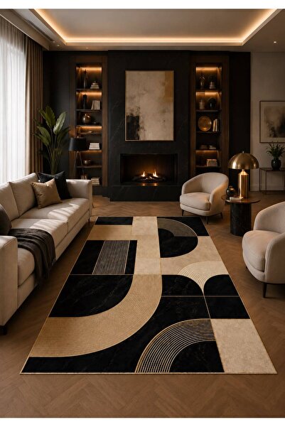 YTR HOME Dijital Baskı Yıkanabilir Kaymaz Taban Dekoratif Salon Mutfak Halısı...