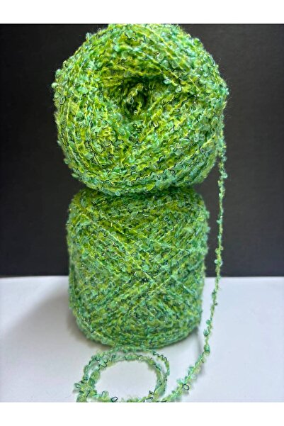 Ana&Kuzusu İplik Green Gradient Glitter Boucle Knitting Yarn 200Gr