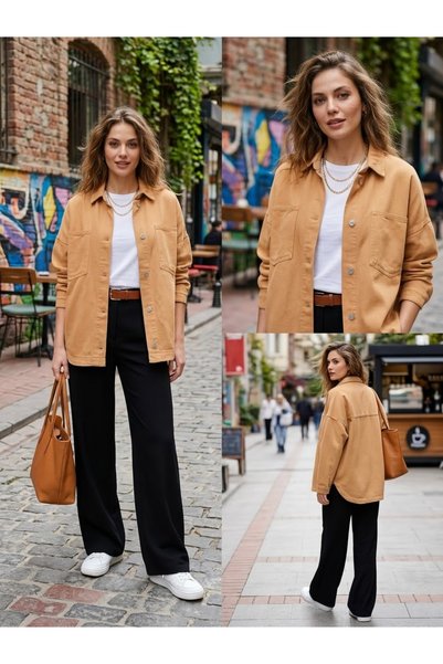 SOLİS MODA KADIN GABARDİN ÇEKET ÇİFT CEPLİ VE DÖKÜMLÜ