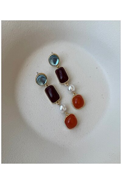 Alaçatı Colorful Stone Dangle Earrings