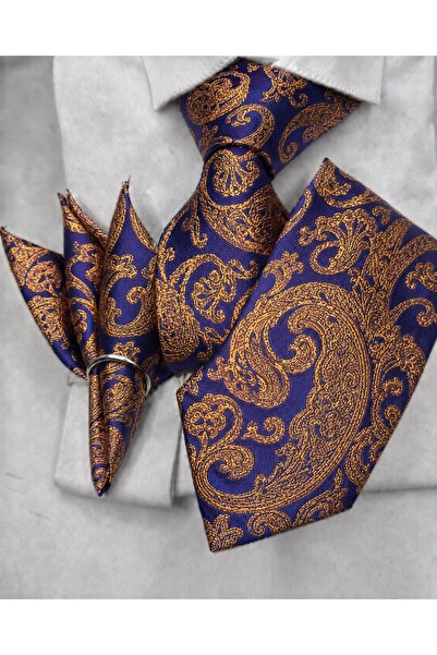 ilayda emir Luxury Collection Paisley Erkek Kravat Seti – Premium Dokuma Krav...