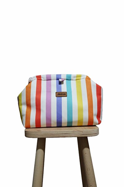 BUSRAKAZANCDESİGN Çizgili Gizli Burslu Portföy Clutch Çanta