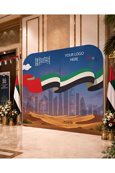 Generic UAE National Day 2026 Backdrop – Future Skyline Flag Design-10MM FOAM...
