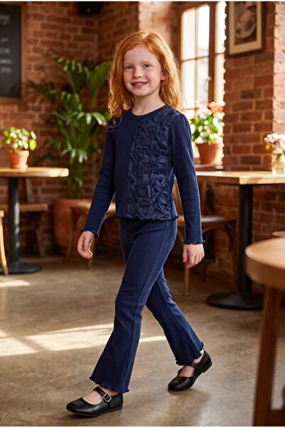 Patriko Girls' Fall Collection Rose Embroidered Camisole Blouse and Pants Set...
