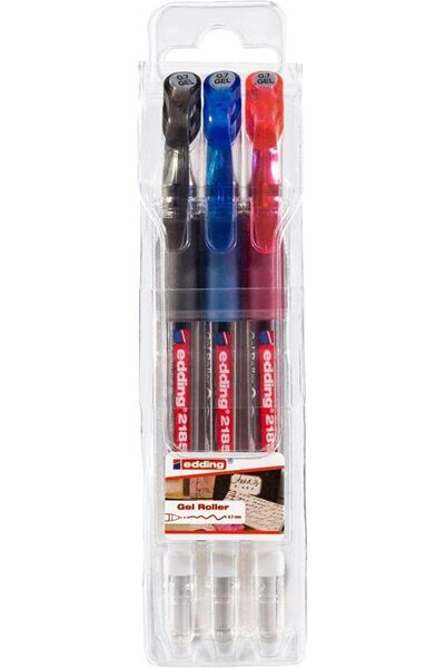 Edding 2185 Gel Roller (Standard Color), 3 Pieces, 0.7 mm