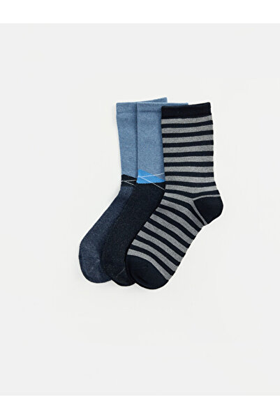 LC Waikiki Rmz Gi̇yi̇m Farkiyla Boys' Embroidered Socks 3-Piece Set