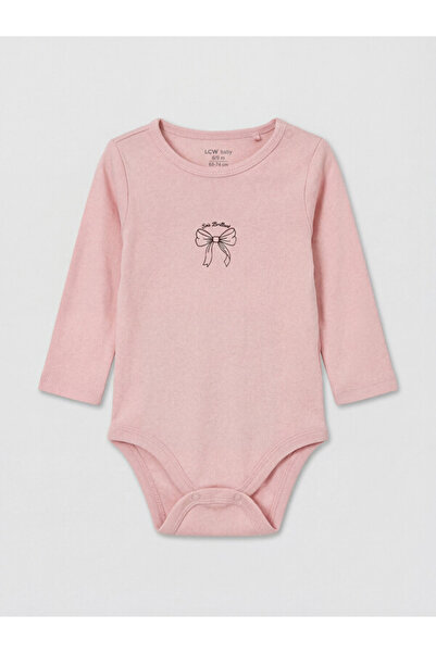 LC Waikiki Rmz Gi̇yi̇m Farkiyla Zero Roba Collar Printed Baby Girl Snap Faste...