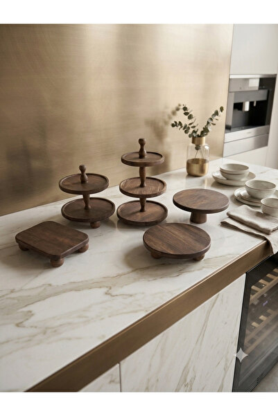 Wood Atölye Ahşap sunum Premium set 5 li çeyiz seti mutfak seti 3 katlı 2 kat...