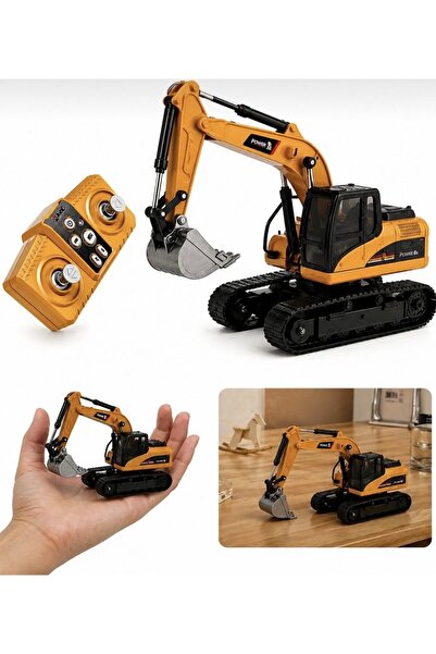 Genel Markalar Uzaktan Kumandalı Metal Mini Ekskavatör 1:64 Ölçek Şarjlı