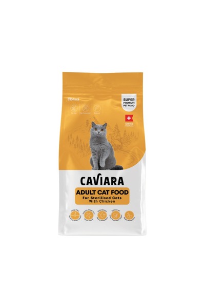Generic Brand كافيارا طعام جاف للقطط البالغة المعقمة بالدجاج 1.5 كج